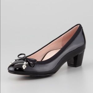 TARYN ROSE Fairlawn Patent Leather Bow Pump, Black